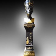 Queen Nefertiti On A Pillar (Black)